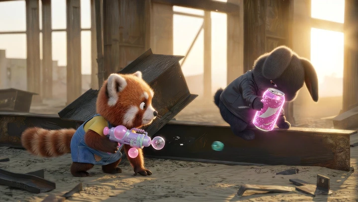 3D Animation example — A hyper-detailed 3D animated nonverbal ASMR slapstick short set in Scrap Valley. The first half shou
